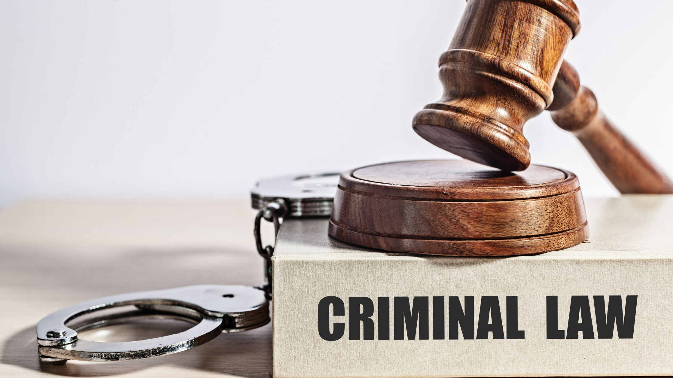 image showing a gavel and the words criminal law