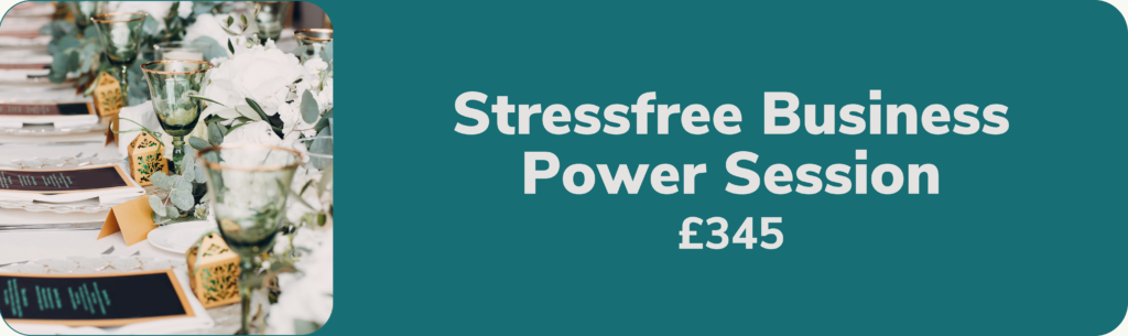 Banner for the Stressfree business power session for training and mentoring venue stylists
